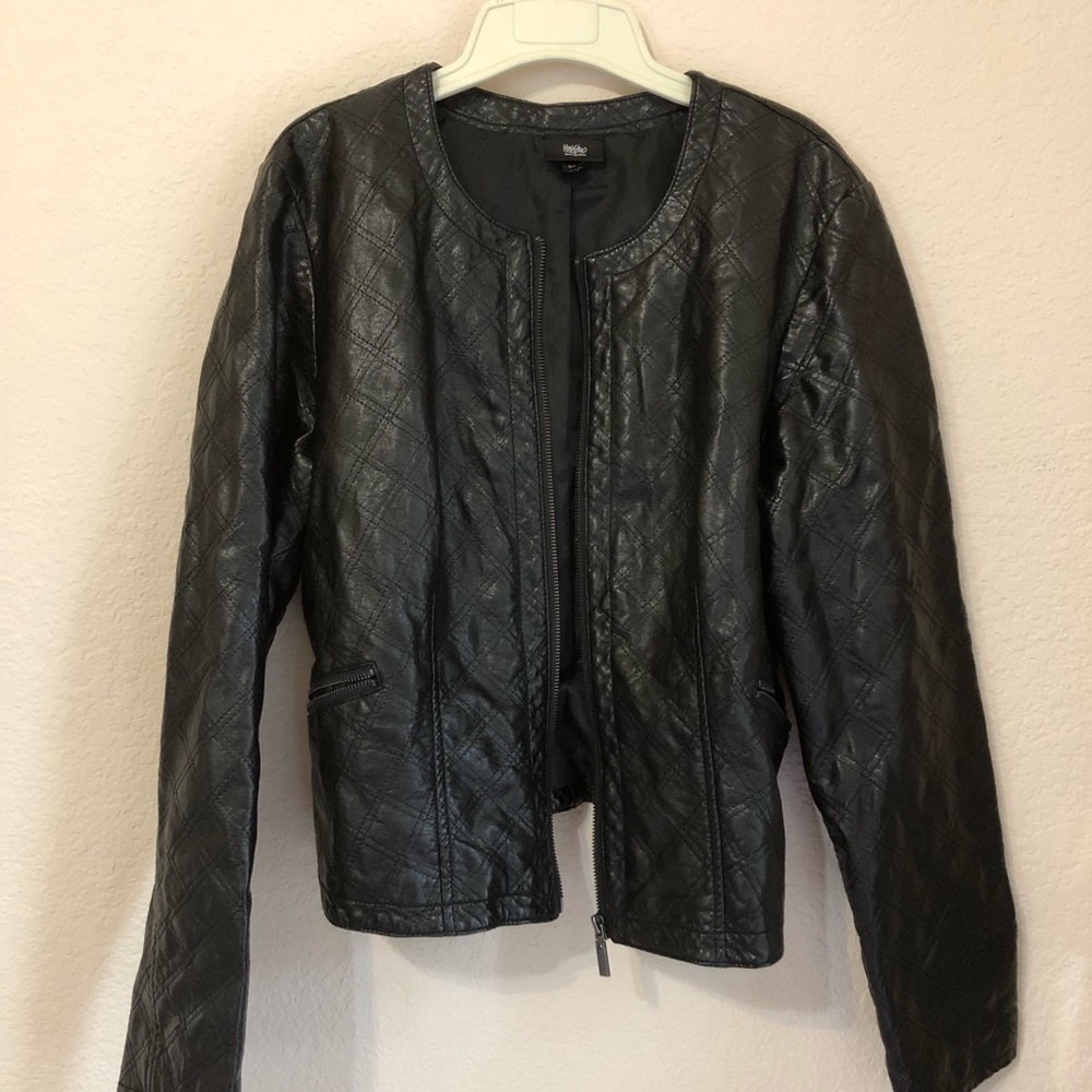 Mossimo vegan leather Moto jacket black quilted